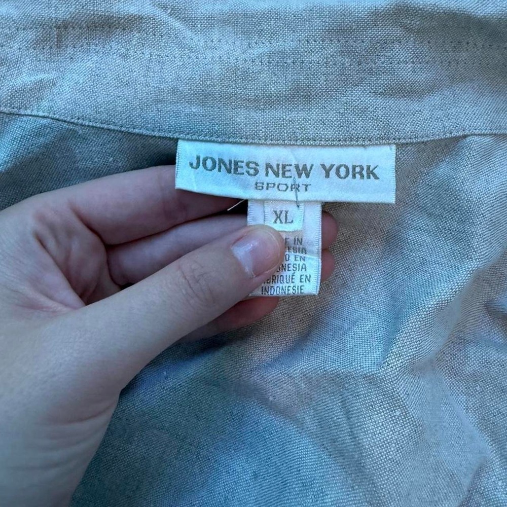 Jones New York Sport Tan Linen Button-Up Jacket | Size XL - Picture 5 of 5